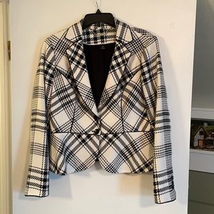 Black and white plaid blazer